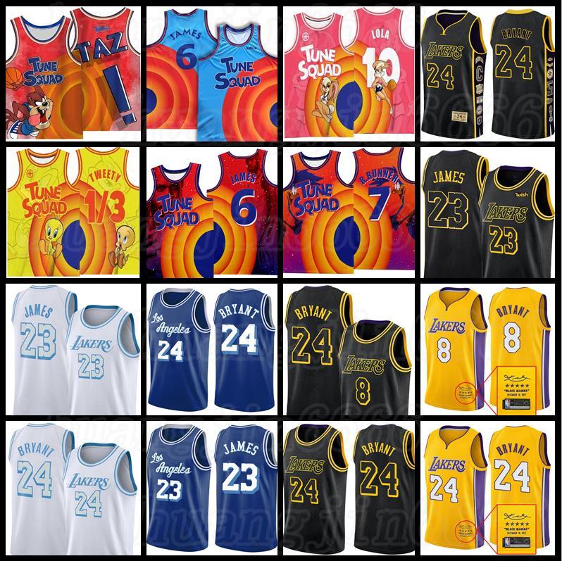 

Space Jam 33 Los 8 LeBron Jersey 6 James Angeles Basketball Bryant Lola Bunny Bill Murray Michael Tweety D.DUCK ! TAZ Basketball Jersey