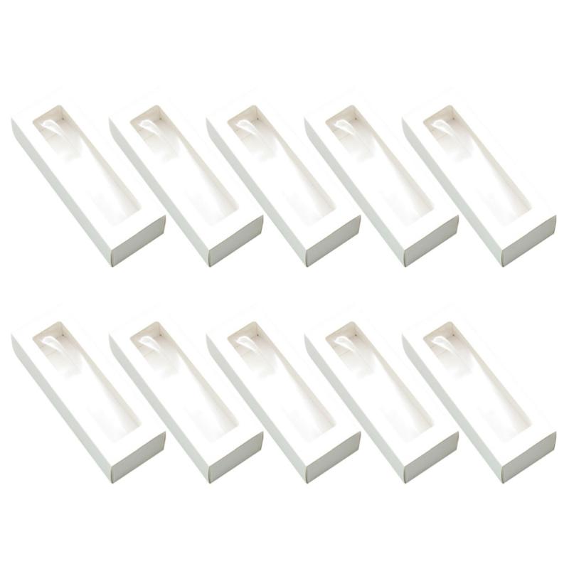 

Gift Wrap 10pcs Macaron PVC Boxes With Clear Window Paper Packaging Box Cookie Containers For Home Dessert Shop