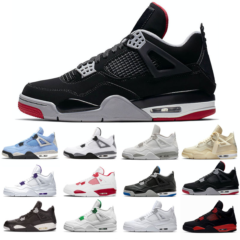 

2021 new basketball shoes 4s man Cement University Red Blue Travis Sail Thunder Olivia Kim Black Cat Taupe Haze Pine Green Pure Money Neon Grey Bred purple trainers, Dark red black