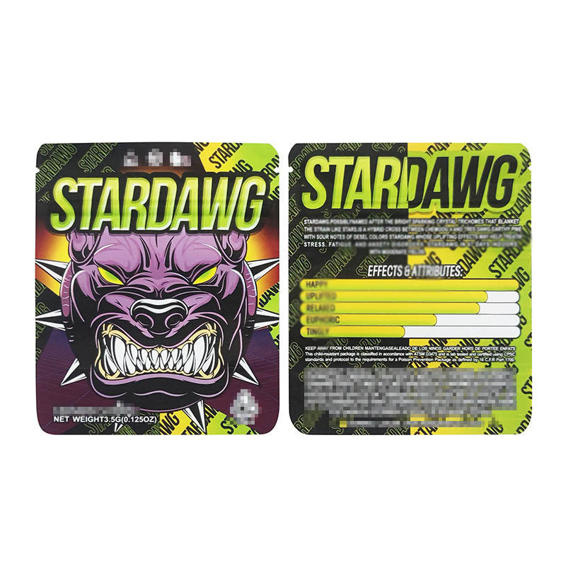 

stardawg doggy bagg rock star packing bags redline g-26 jolly 3.5g mylar sour kush zkittlez candy apple package bag packaging