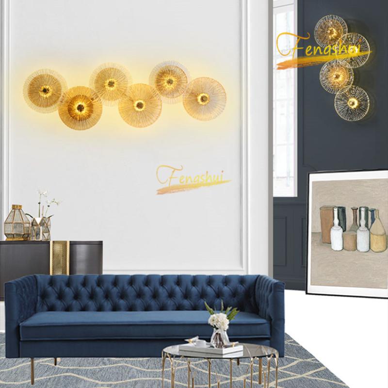 

Modern Light Luxury Lotus Leaf Decor LED Wall Lamp Lighting Nordic Lights Bedside Corridor Background Living Fixtures