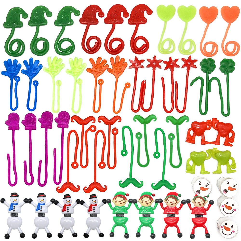 

12 Christmas Valentine's Day TPR venting toys stretch sticky hands