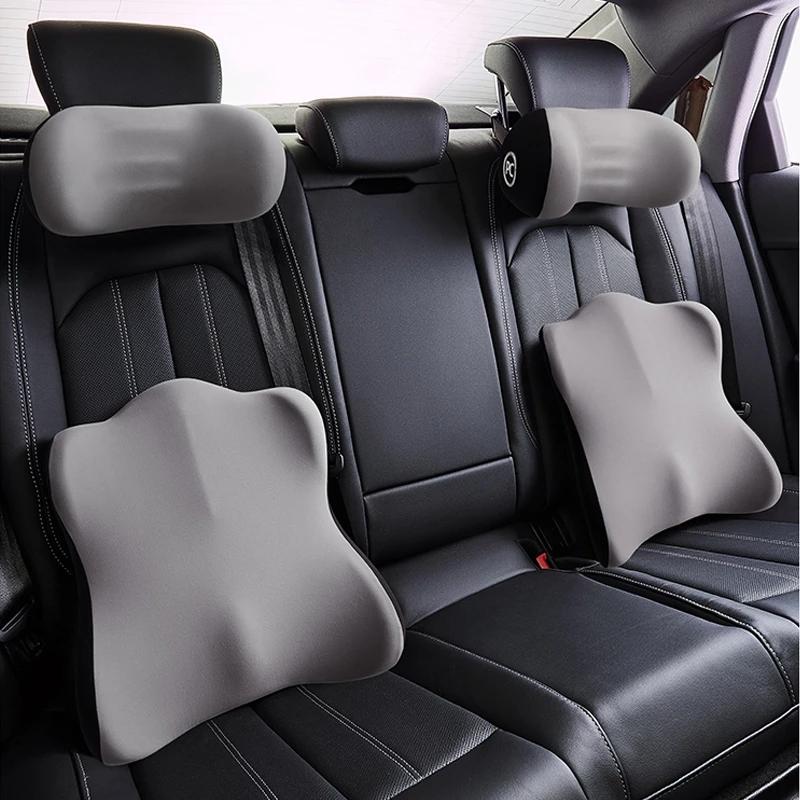 

Seat Cushions 3D Memory Foam Car Neck Pillow Soft Cotton Waist Rest Back Lumbar Cushion For Accessories