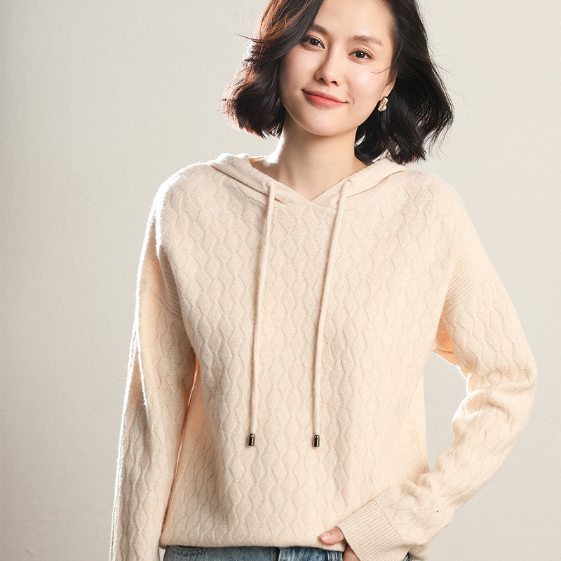 

women's sweaters hooded shirt, long shoulder shirt with sleeves loose in solid color sweater winter knitted twist xuhw, White;black