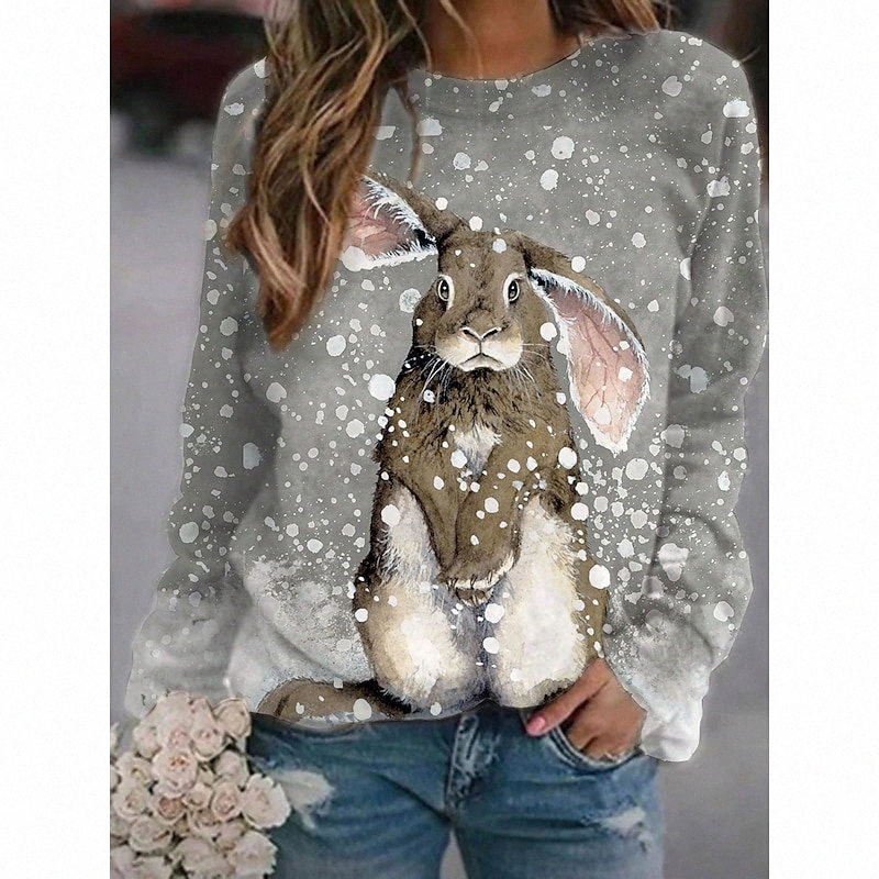 women's 3D Printed Painting T shirt Color Block 3D Animal Patchwork Print Round Neck Basic Tops Purple Light gray Dark Gray A3HT#