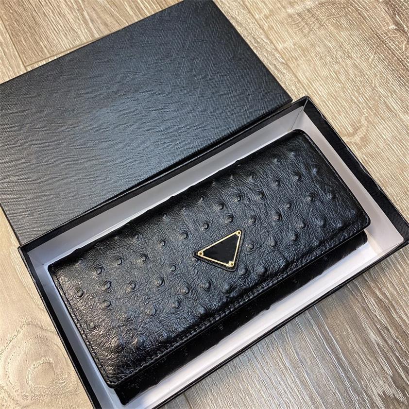 

Twenty percent leathers wallet ostrich grain leather fashion classic works fine wear-resisting durable feel good size 19 x10, Black