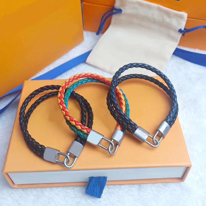 

New Fashion Lock Hand Rope Leather Bracelets For Mens and Women Party Wedding Jewelry Lovers Gift