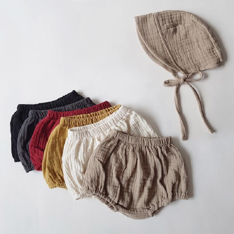 

Summer Newborn Baby Bloomers Girls Boys Diaper Cover Toddler Lantern Shorts Wild Cotton Infant Bread Pants With Hats Photo Prop, Ajy67-cream