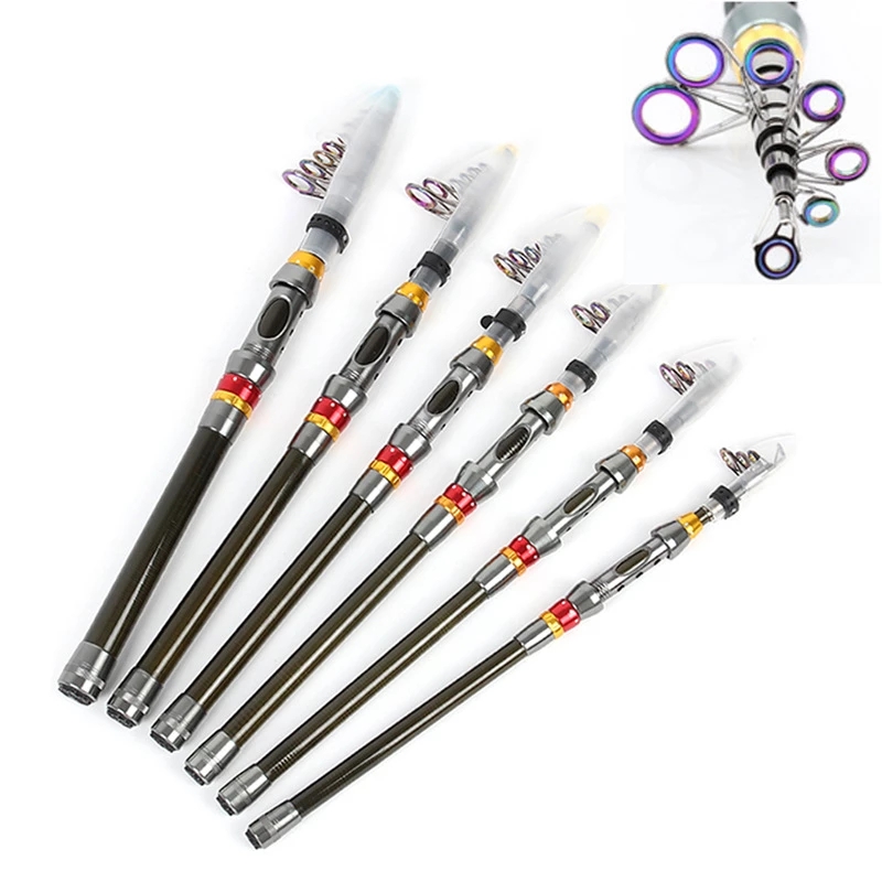 Portable Travel Spinning Fishing Rod Combo 1.8-3.6m Telescopic FishingRod Camping Fresh & SaltwaterFishing-image-720207858
