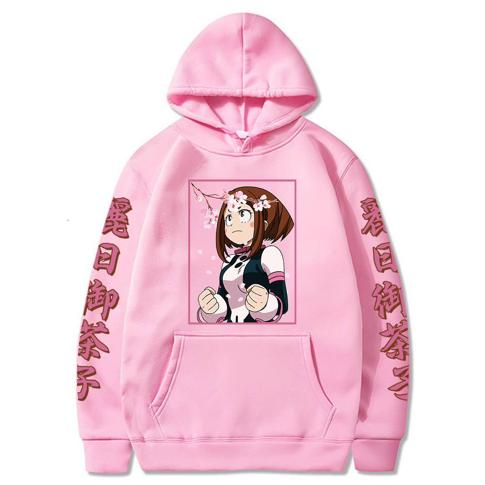 

Anime My Hero Academia Mha Hoodie Boku No Uraraka Ochako Sweatshirts Sweatsuit Sudadera Felpa Moletom, Black