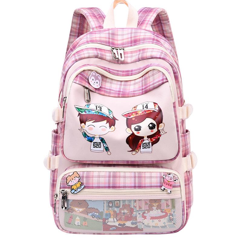 

School Bags Waterproof Children Girls Primary Backpacks Kids Satchel Schoolbag Orthopedic Large Backpack Mochila Infantil, Purple