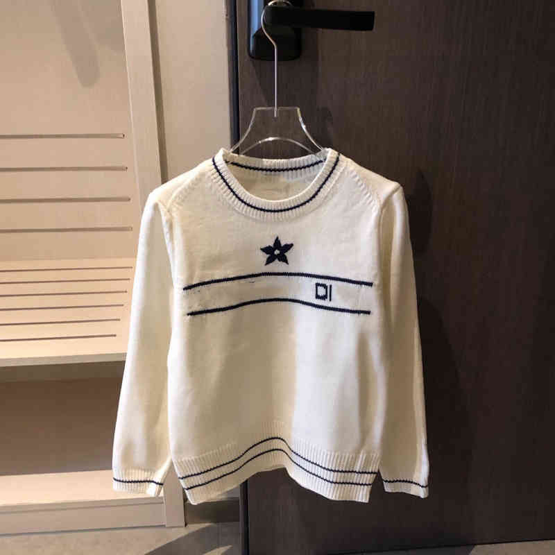 2022 Factory Wholesale New Model early autumn product D + embroidered letter knitted round neck Pullover long sleeve sweater for women
