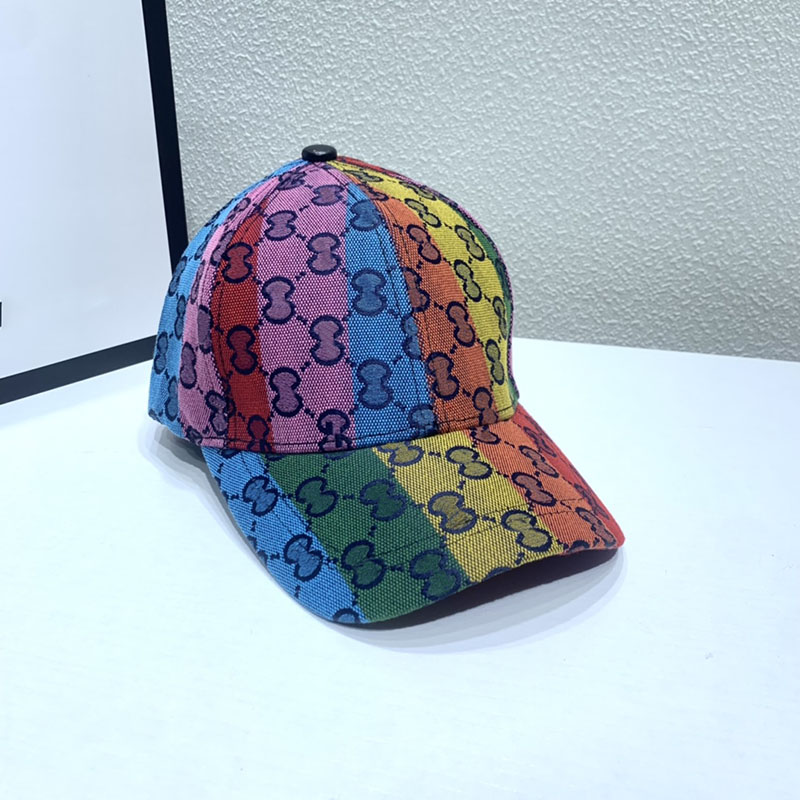 

Rainbow Camouflage Baseball Cap Unisex Couples Cap Luxury Mens Designer Baseball Caps Hats Fitted Hat Fitted Casquette Mens Women D2109277HL, Box