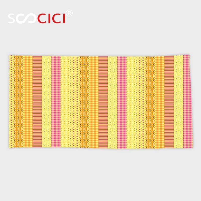 

Towel Custom Microfiber Ultra Soft Bath/hand Towel,Floral Flowers Stars Stripes Mix Patchwork Style Motif Kids Baby Playroom Design, T02
