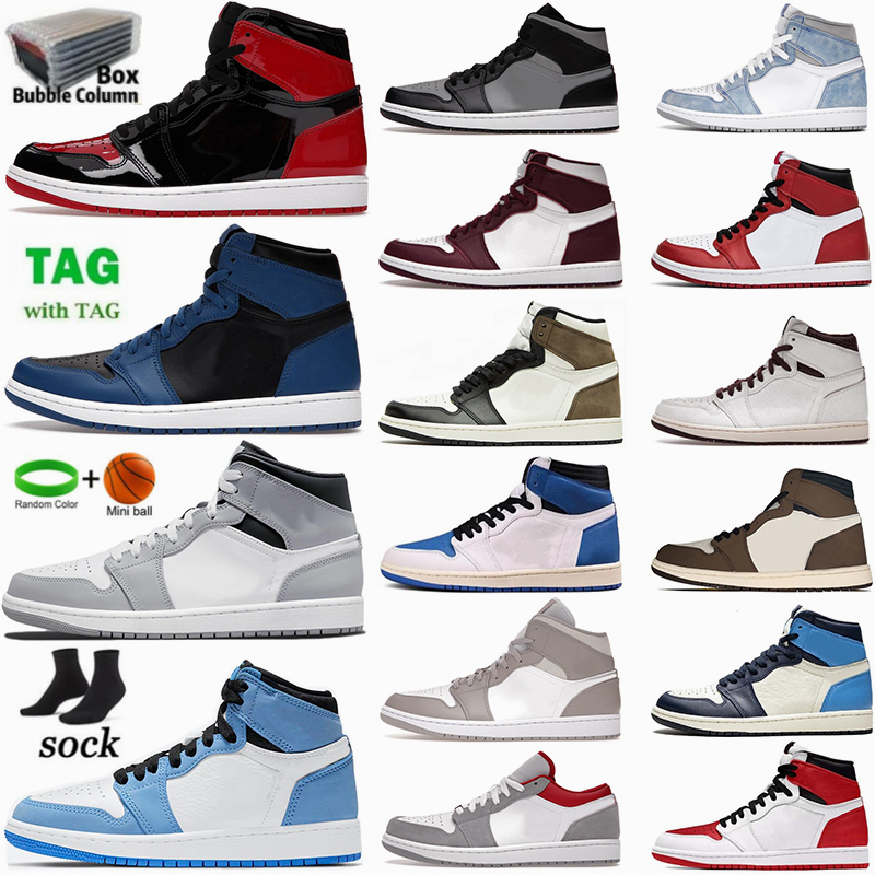 

1 High og Basketball Shoes 1s Patent Bred Dark Marina Blue University Shadow Red Smoke Grey Anthracite Mocha Heritage Mens Sports Sneakers Womens Trainers, 24