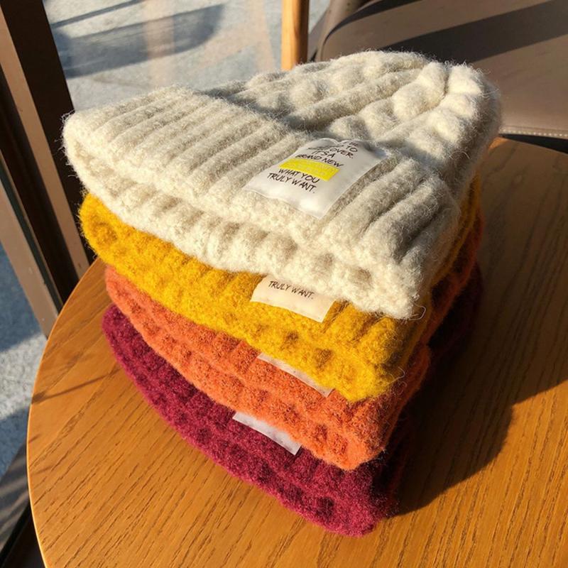 

Beanies Autumn And Winter Keep Warm Ear Protection Cone Tip Hat Knitting Wool Cap Twist