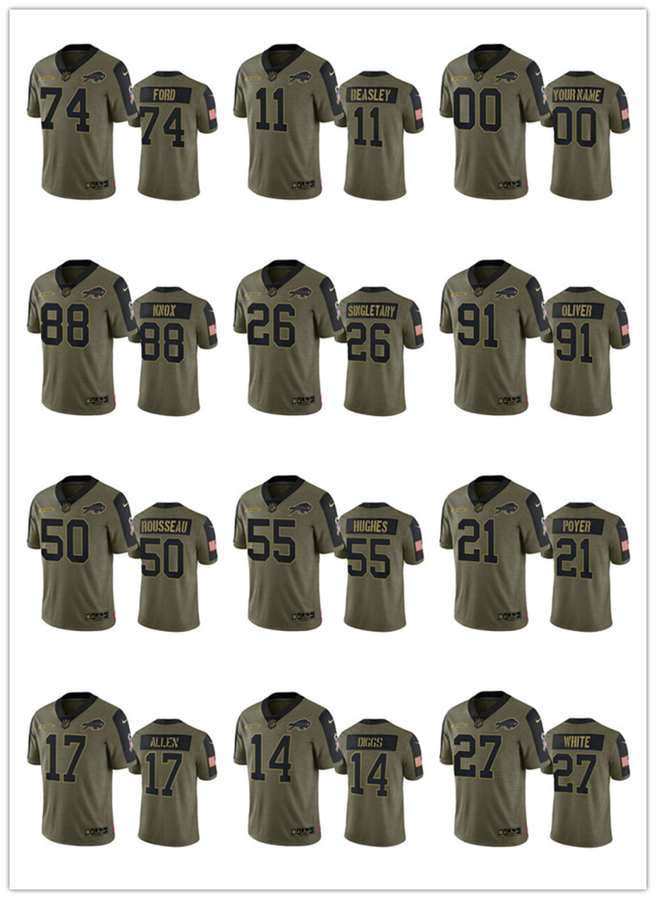 

Buffalo''Bills''MEN WOMEN YOUTH Josh Allen Tremaine Edmunds Stefon Diggs 2021 Salute To Service Limited Jersey, 13