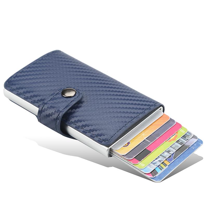 Titulaires de cartes titulaires HASP Smart ID Case Métal RFID Boîte d'aluminium Slim Hommes et femmes Cuir PU