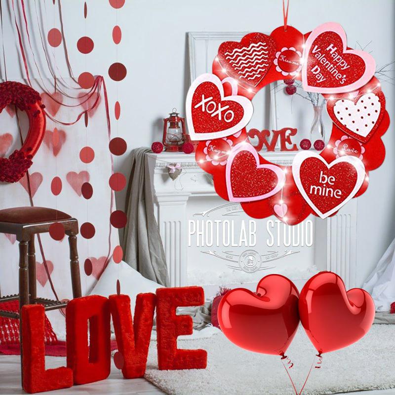 

high quality top selling product 2021 Valentine's Day LED light Heart Wreath Door Wall Hanger Support Wholesale and Dropshipping