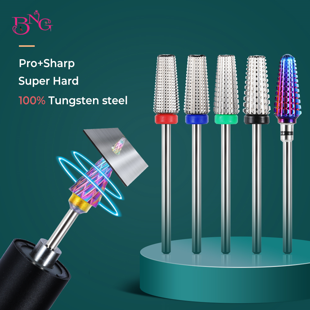 

5 in 1 Tapere Carbide Nail Drill Bit for Electric Nail Drill Machine Nail Bit Cutter-polishing Tools Left/Right Hand