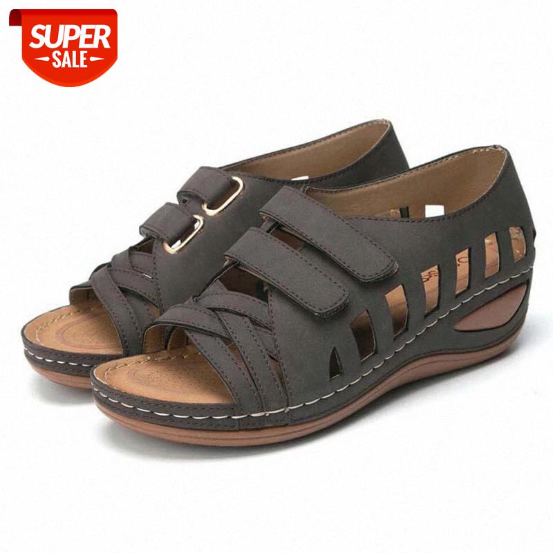 

Women Sandals 2021 Platform Shoes Ladies Woman Flat Fashion Sandals Woman Hook & Loop Outdoor Female Footwear Chunky Shoe #2B1b, Black