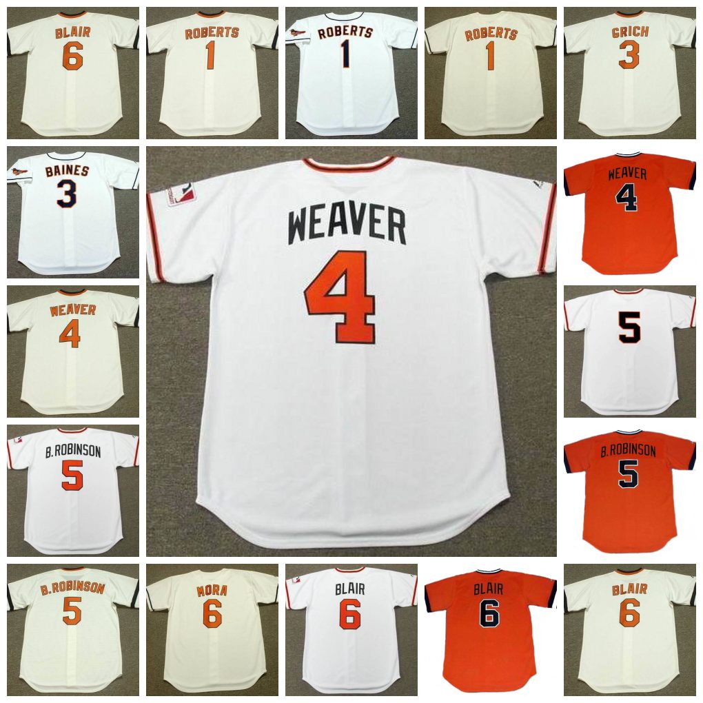 

Vintage Baseball Jersey ROBERTS GRICH BAINES WEAVER ROBINSON MORA BLAIR, 5 brooks robinson 1969 white