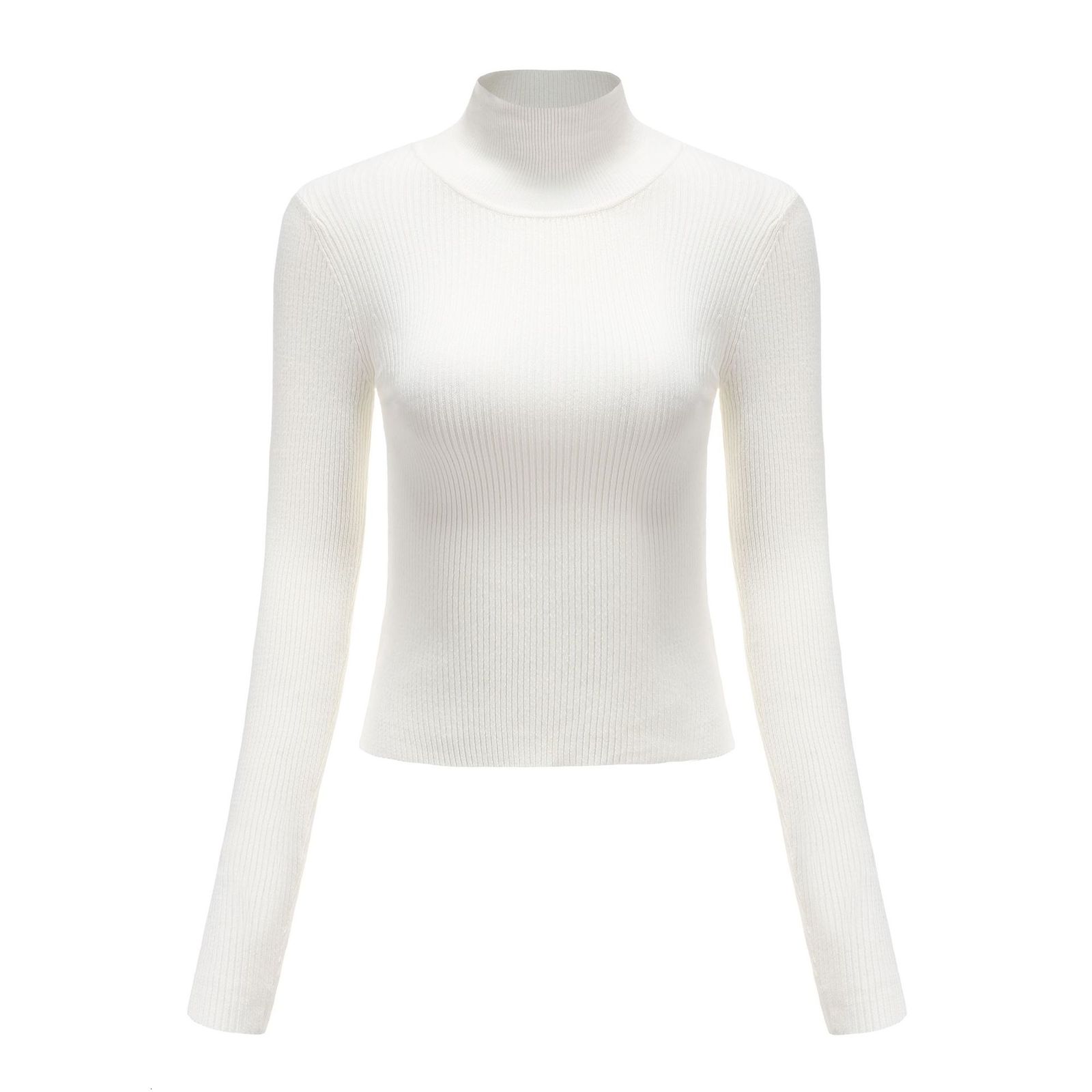 

2021 Women Autumn Tall White Shirt Sleeve Female Sweater Short Color Winter Pullovers Pull Femme A7mw, Army green.