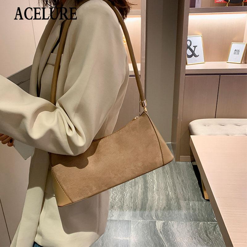 

ACELURE Simple Style Solid Color PU Leather Messenger Bags High Capacity Women Shoulder Bags Flap Shopping Purse Ladies Handbags, Black