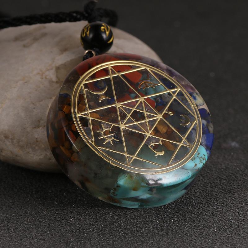 

Pendant Necklaces Reiki Healing Orgonite Sri Yantra Necklace Sacred Geometry Chakra Orgone Energy Meditation Jewelry