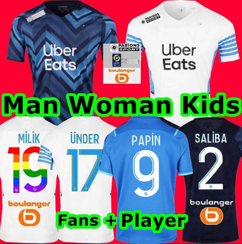 

2021 2022 Marseille soccer jersey PAPIN 9 KONRAD UNDER Milik SALIBA LUAN 21 22 OM GUENDOUZI maillot foot THAUVIN LUIS HENRIQUE KAMARA PAYET ALVARO football shirts Man, 21/22 third man