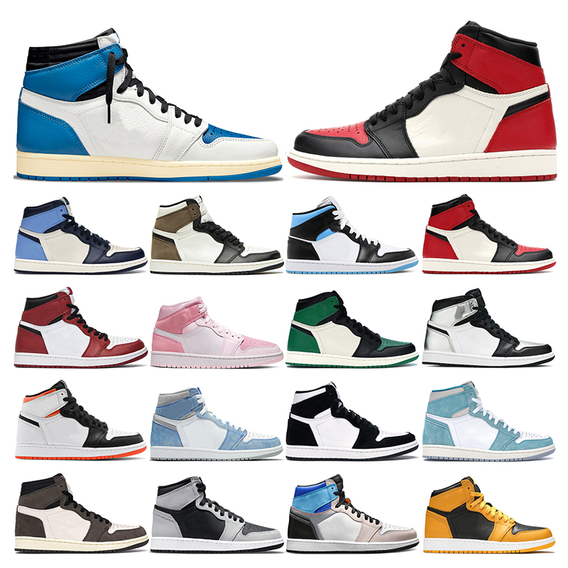 

mens basketball shoes 1s women University Military Blue Hyper Royal Obsidian Dark Mocha Chicago Digital Pink Pine Green sports sneakers trai
