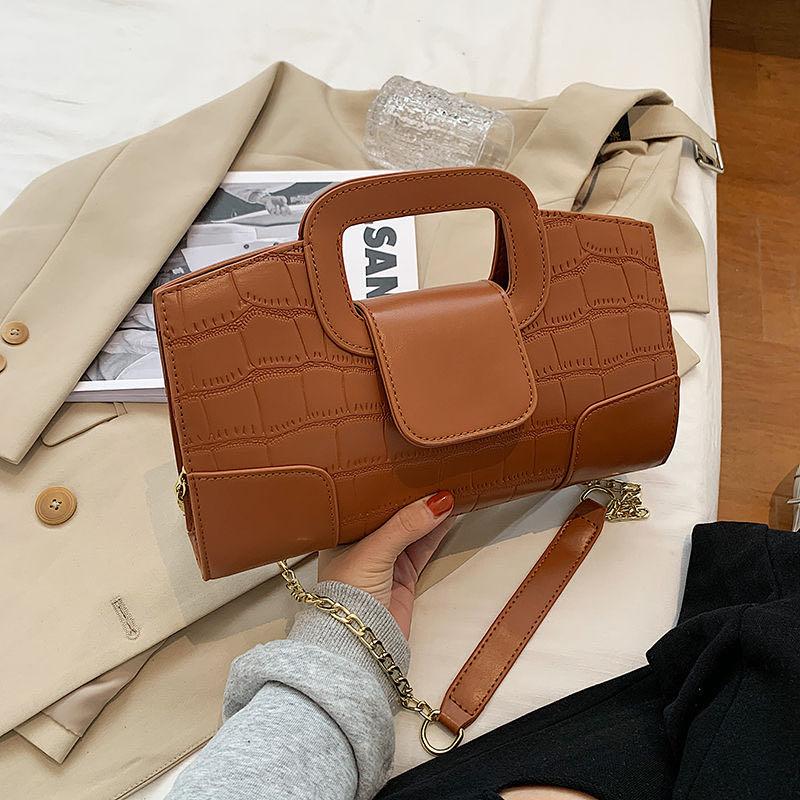 

Female 2021 New Fashion Texture Clutch Purse Small Square Bag Chain Messenger Shoulder Bags, Black