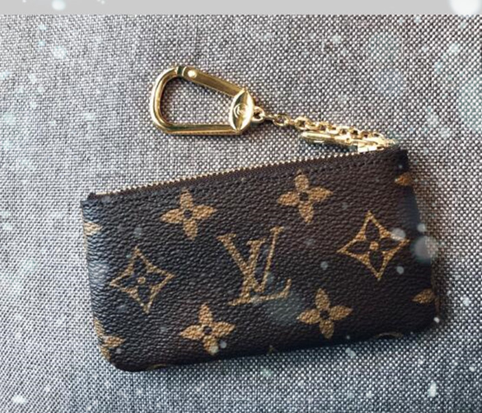 

00 LV LOUIS VITTON leather high-quality fashion classical female keychain coin purse small leather key wallet from, Red;black