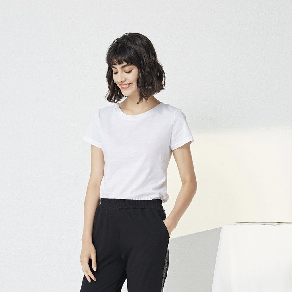 

Solid Color Basic T Shirt Women Casual O-neck Summer White Tshirt streetwear Girls