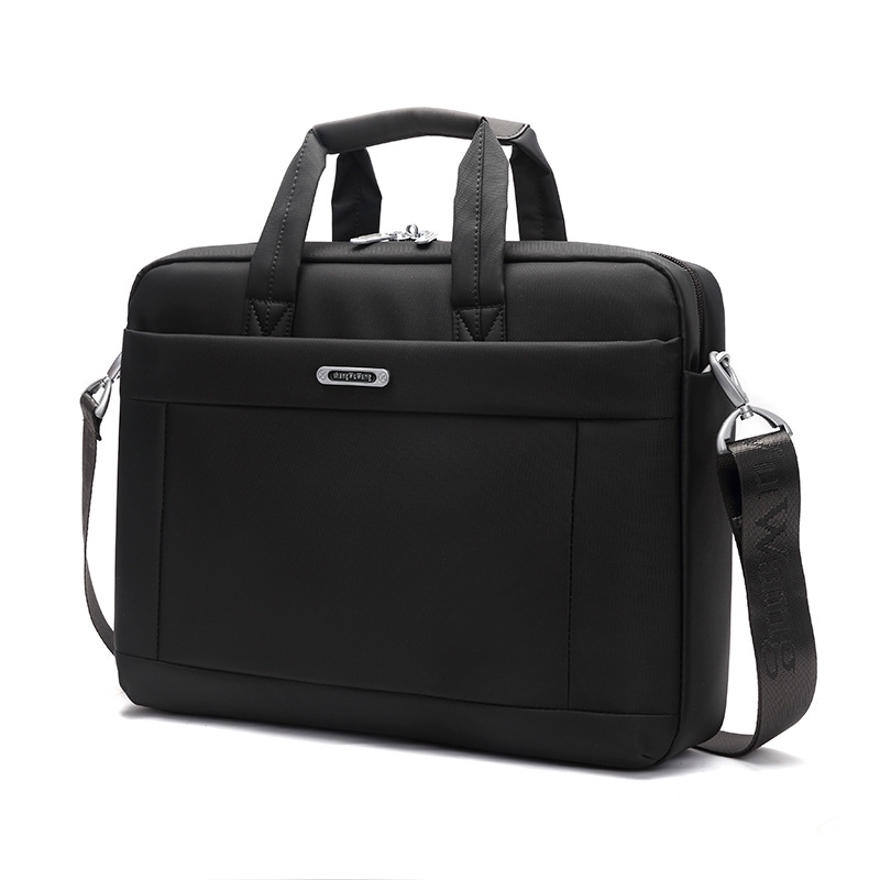 

Straight hair men's laptop bag computer handbag business commuter briefcase, Black