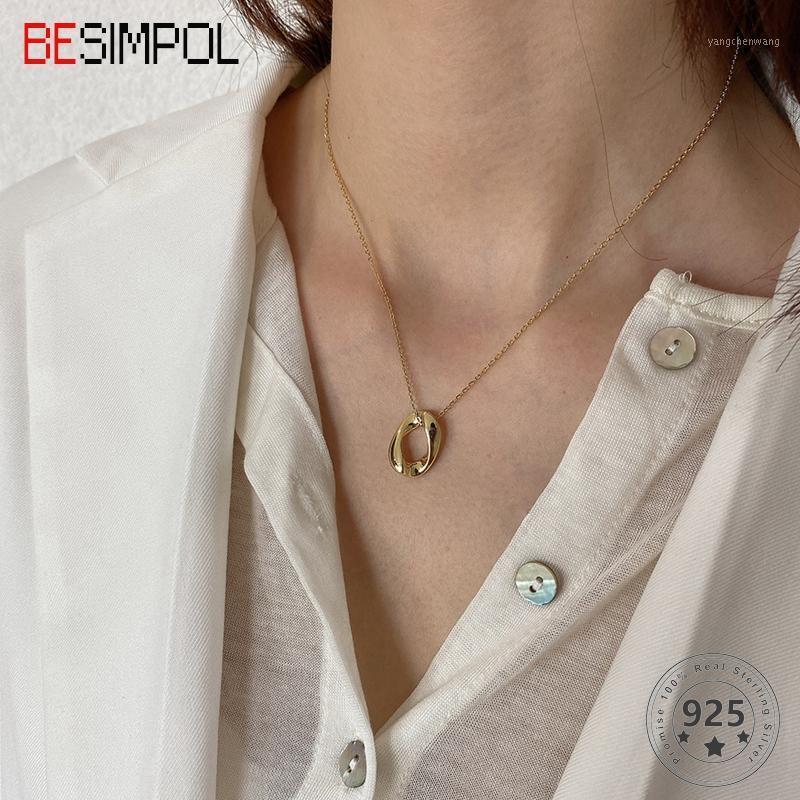 

Besimpol Real 925 Sterling Silver Necklace Chic Style Simple Clavicle Chain For Women Minimalist Luxury Fine Jewelry Chains