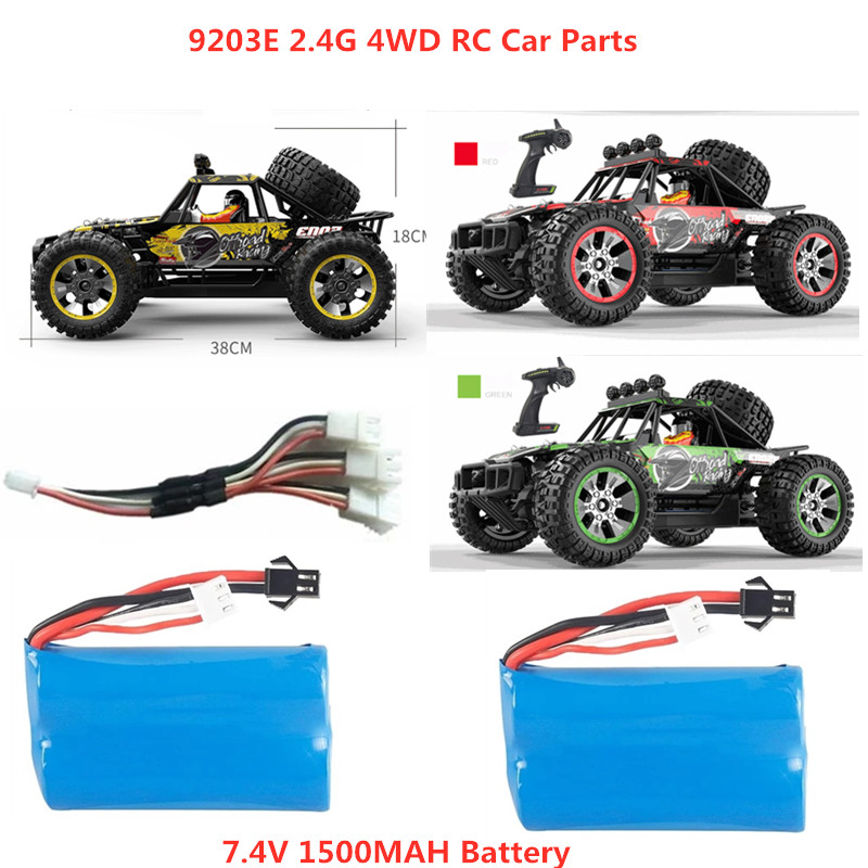 

9203E 4WD 50KM/H High speed RC Car Spare Parts 3.7V 1500MAH Battery 9203E Accessories And USB Line 9203E RC Car Battery Toy Gift, 2pcs battery
