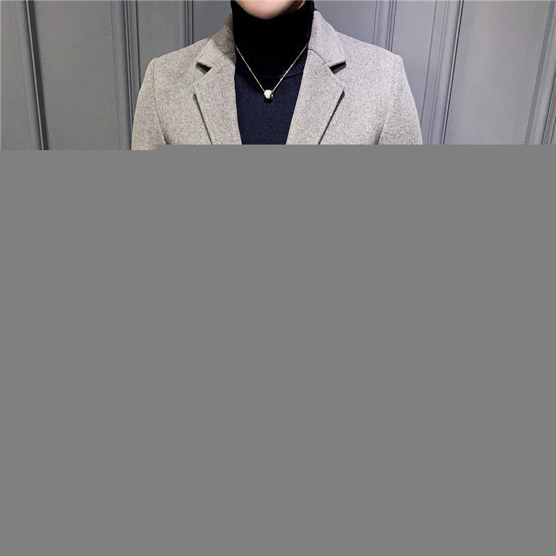

Men's Trench Coats Fall / Winter 2021 Woollen Coat Korean Version Slim Medium Length Casual Windbreaker For Men, See chart
