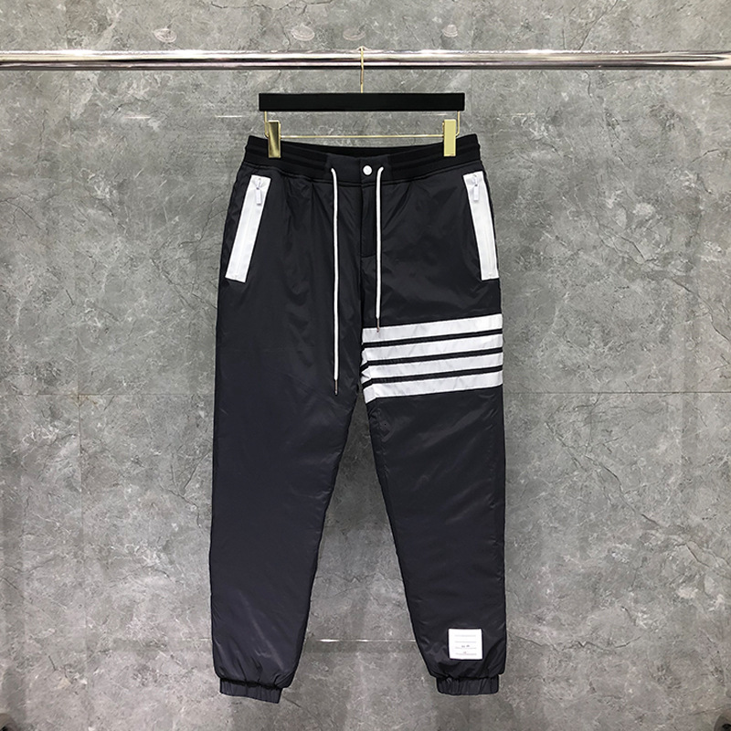 

casual pants dongguan daizhiying tb white four bar down guard leisure sports leggings autumn and winter warm 231, Black;white