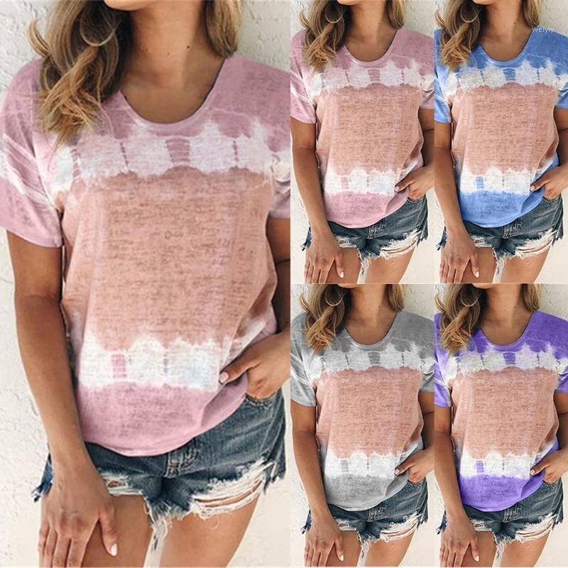 

Women' Blouses & Shirts Casual Plus Size 5XL Blouse Women Summer O-Neck Sexy Gradient Print Regular Short Sleeve Top Ropa Mujer Blusa Femin