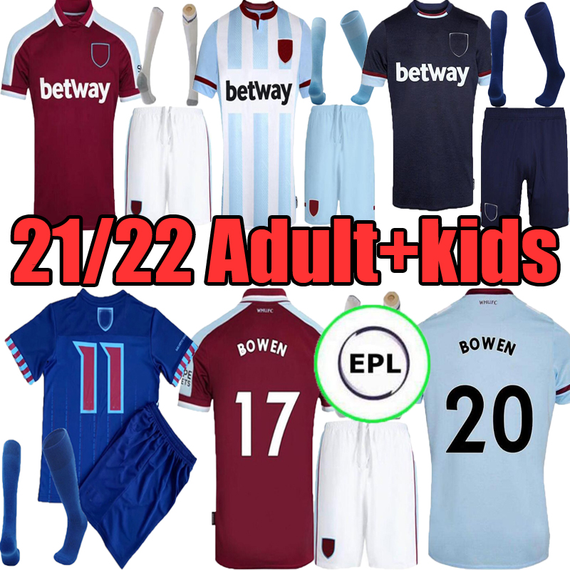 

adult  kit 20 21 22 LINGARD soccer jerseys set Iron Maiden special Edition 2021 2022 RICE NOBLE HAM BOWEN UNITED LANZINI football shirt WEST home away third sets, 2021 away