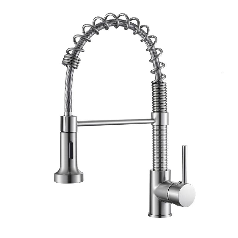 

2021 New Spring Out Brass Black and Nickel Pull Down Sink Faucet Luxury Hot & Cold Kitchen Mixer Tap Nh7c