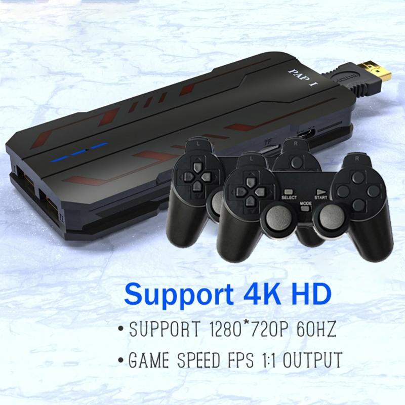 

Portable Game Players B2EF Video Stick Console With 64G TF Card 5200 Games 2x Wireless Gamepads Plug And Play Mini Retro