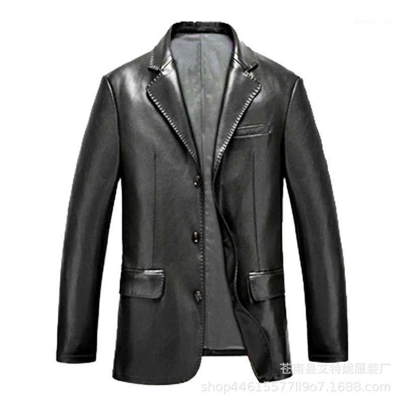 

Men High-grade Slim Fit Leather Coat PU Blazer Brand Suit Jacket Casual Motorcycle Men' Fur & Faux
