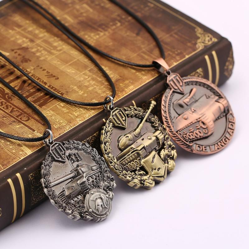 

Pendant Necklaces Game Jewely World Of Tanks Necklace Black Rope Letter Logo Collar Jewelry Accessories