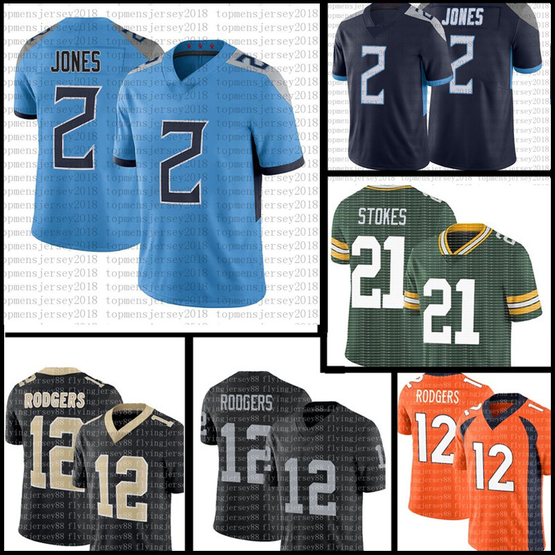 

2 Julio Jones Jersey 21 Eric Stokes Aaron Rodgers Football Jerseys 2021 Mens Embroidery Logos