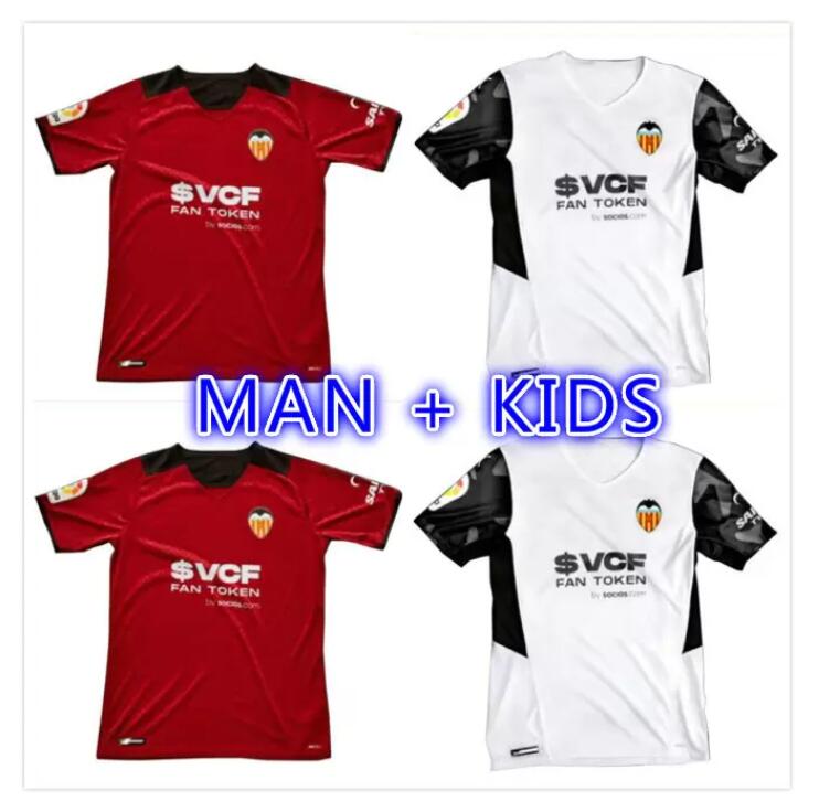 

21 22 Valencia HOME Soccer Jerseys 2021 2022 Rodrigo Parejo Kang in Gameiro Gaya Guedes C.Soler Football Shirt Men + Kids, Kids size
