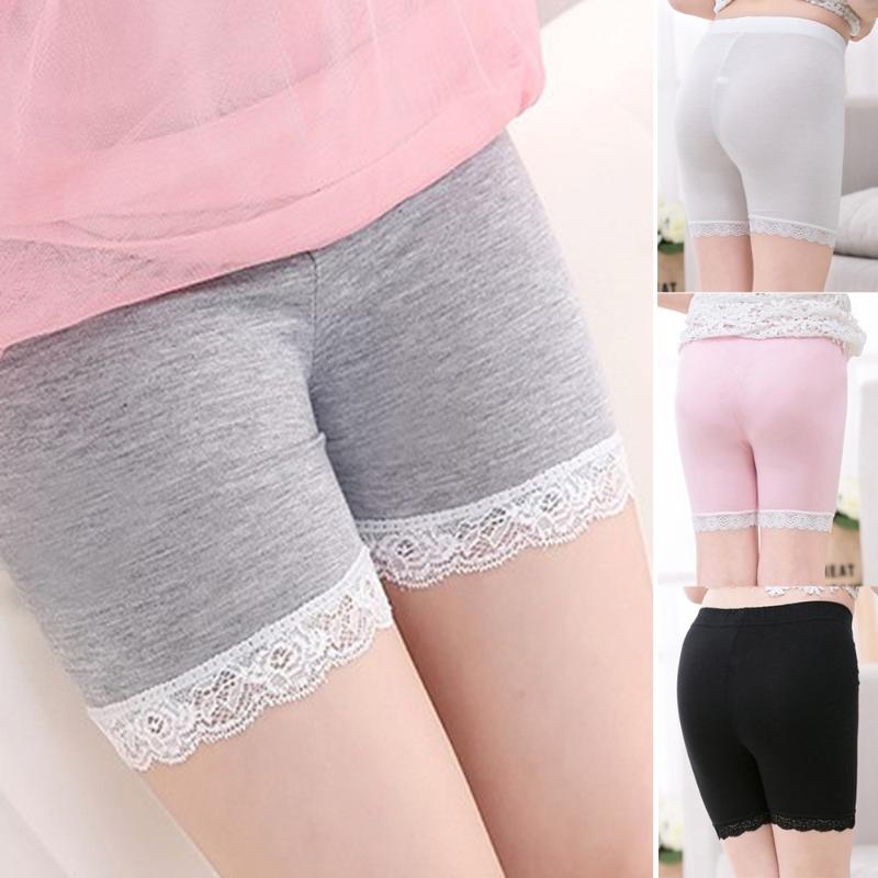 

Panties Kids Girls Lace Safety Shorts Ice Silky Cool Underpants For 3-15 Years Solid Cotton Underwear Summer, Black