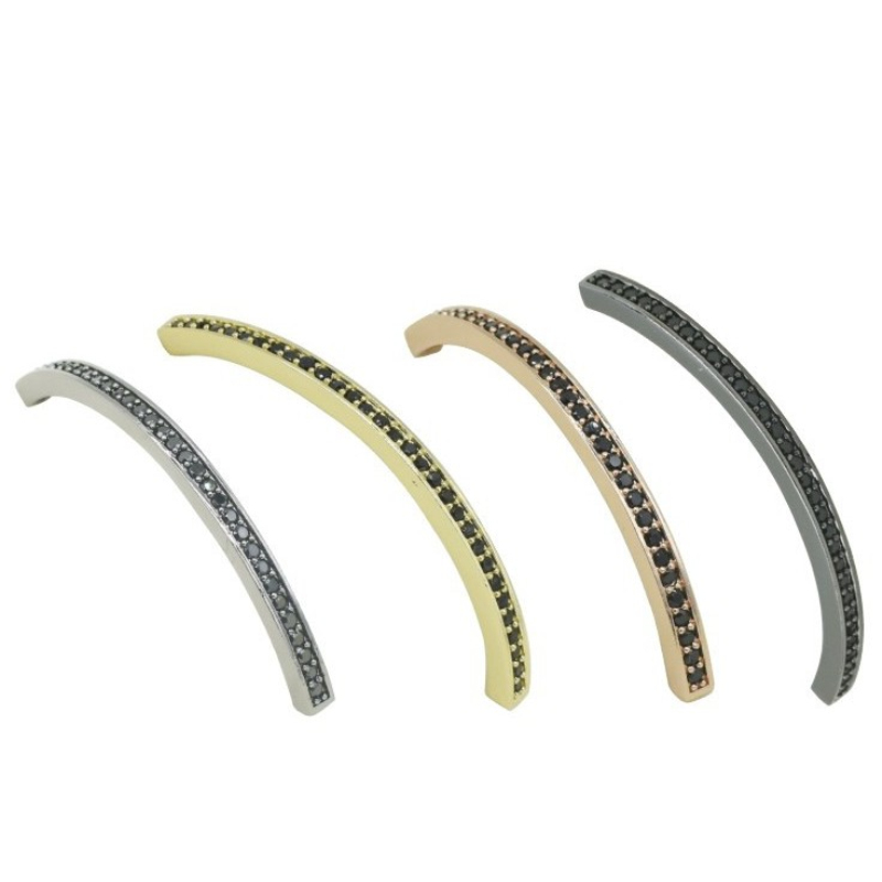 

Gold Silver Gun Metal Plated Copper Curving Bar Stripe Charm Jewelry Findings