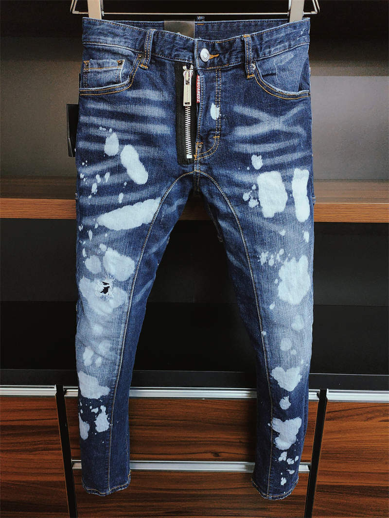 

2021 New Arrivals D2 Mens Luxury Designer Denim Jeans Holes Trousers Dsquare Biker Pants Men's Clothing A393